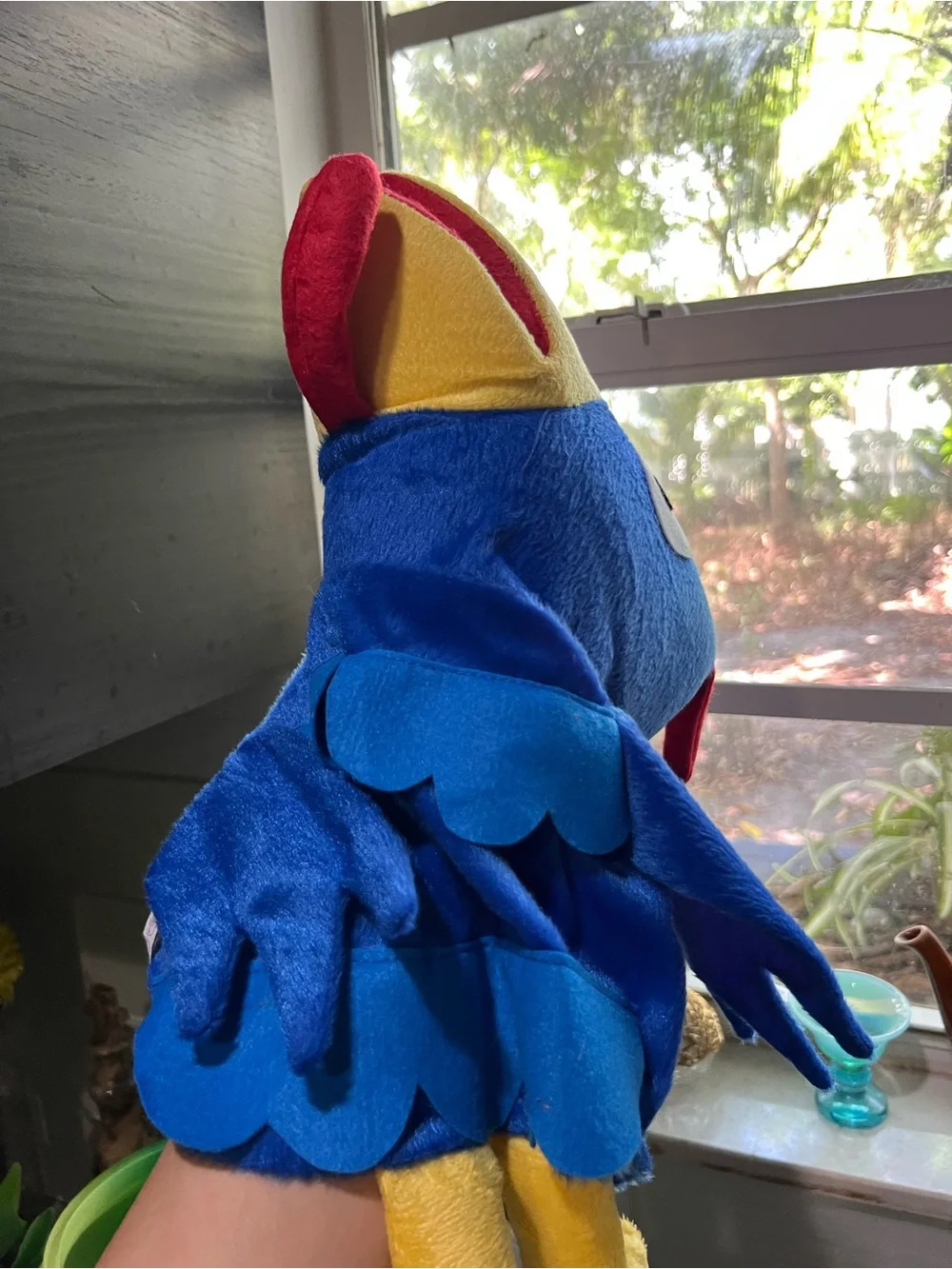 Blue & Yellow Parrot Or Bird Hand Puppet- Childrens Toy